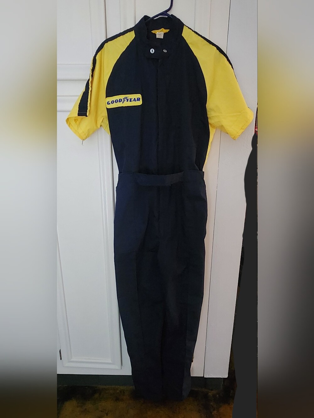 Vintage Official Goodyear Racing Apperal Jumpsuit Navy Blue/ Yellow Size Large